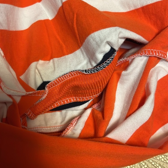 FILIPINO TIANGE (Commes De Garçons) White&Orange Striped Short Sleeve Dress $25 - Picture 9 of 13